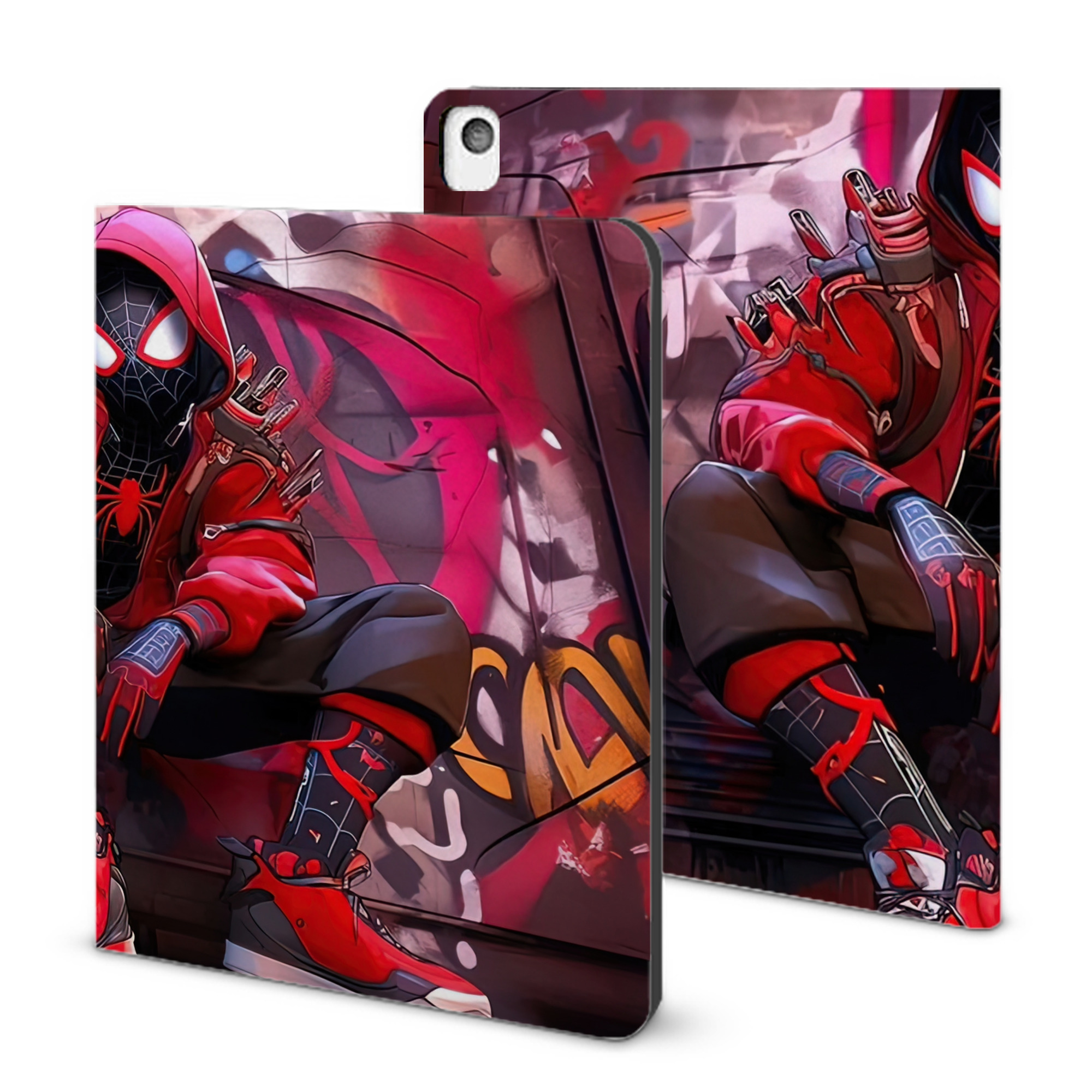 （画像用） Spider Man スパイダーマン IPadケース ペンホルダー付き ブックスタイルデザイン